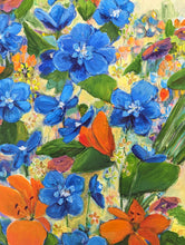 Load image into Gallery viewer, Rhapsody in Blue and Orange Flowers
