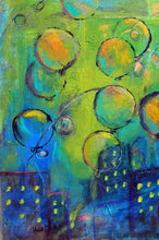 Load image into Gallery viewer, Balloons over city - 20&quot;HX16&quot;W
