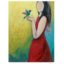 Load image into Gallery viewer, Girl &amp; her hummingbird
